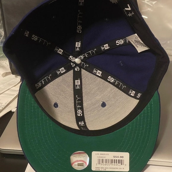 Los Angeles Dodgers Fitted Hat Palm Trees New Era 59Fifty Blue Sz 7 7/8 NEW - Picture 4 of 12